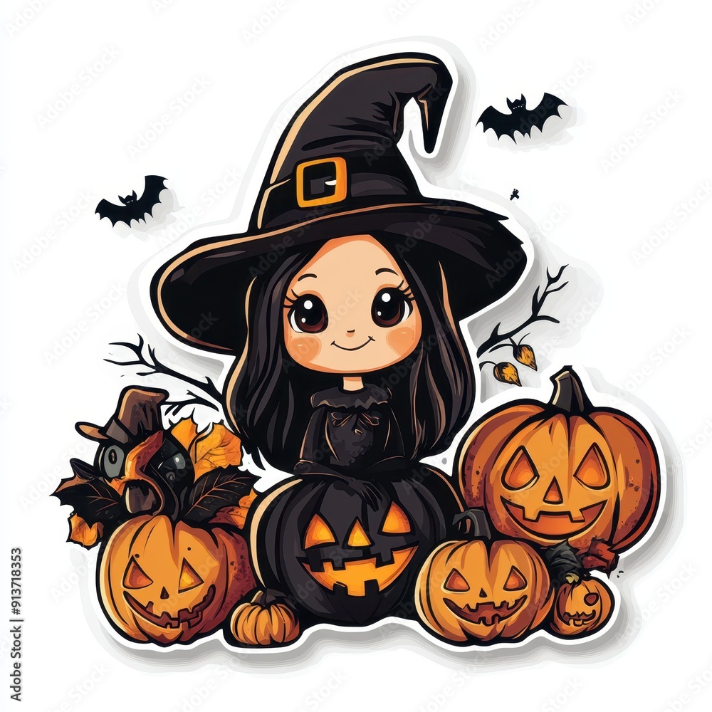 Halloween character die cut sticker design Halloween character die cut sticker design
