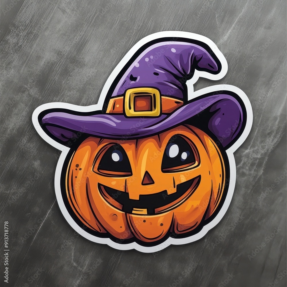 Fototapeta premium Halloween character die cut sticker design