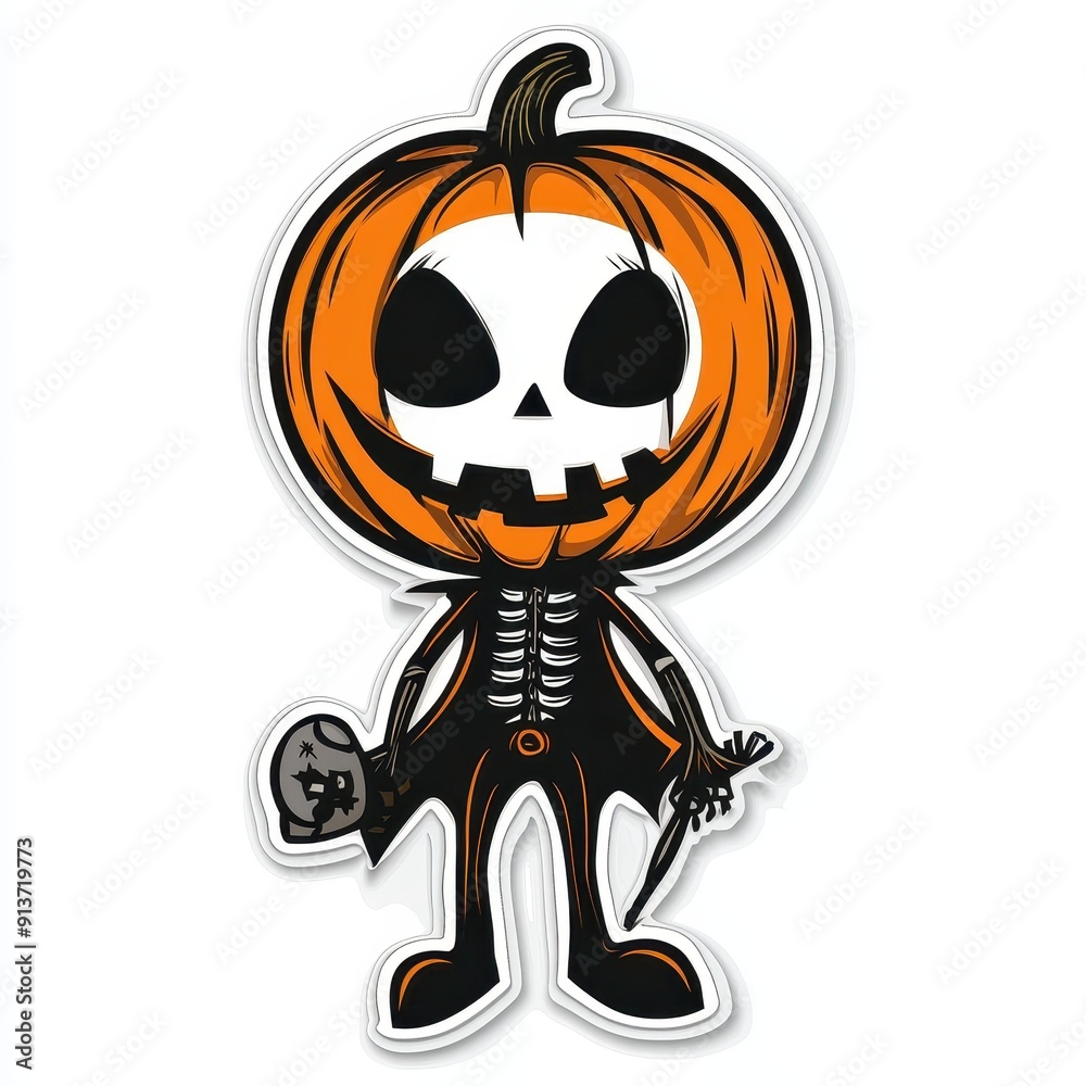 Halloween character die cut sticker design Halloween character die cut sticker design