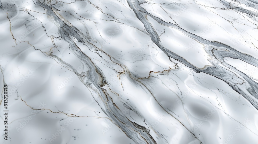 Veins and Patterns in White Marble With Subtle Gray Striations Captured in Natural Light Veins and Patterns in White Marble With Subtle Gray Striations Captured in Natural Light
