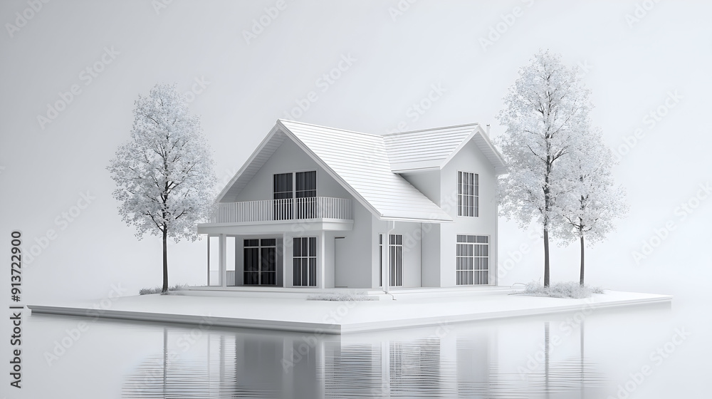 White House 3D Model Illustration White House 3D Model Illustration