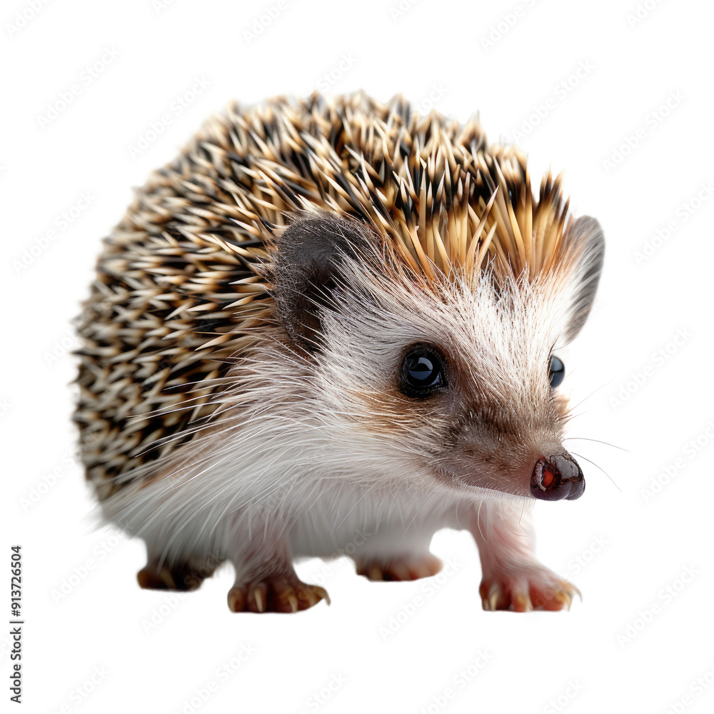 Fototapeta premium Cute hedgehog isolated on a transparent background for web, banner, wallpaper