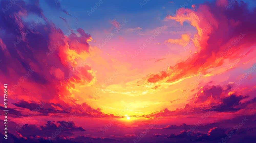 Obraz premium red sunset sky