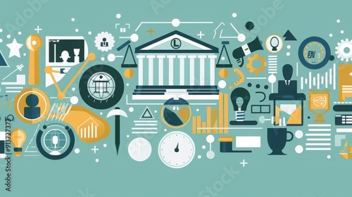 Wallpaper Mural Embrace corporate governance icons, featuring board governance, ethics, Torontodigital.ca