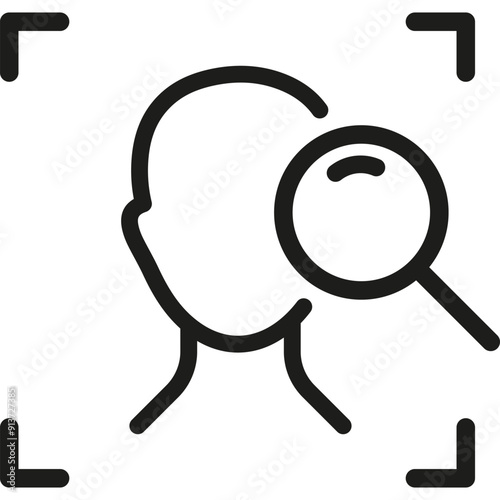 Face ID System, Biometric Identification Icon