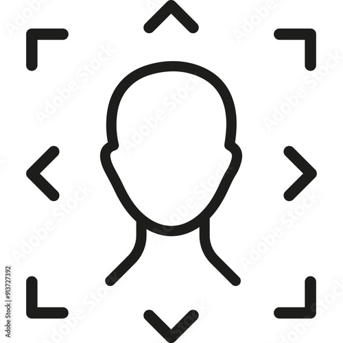 Face ID System, Biometric Identification Icon
