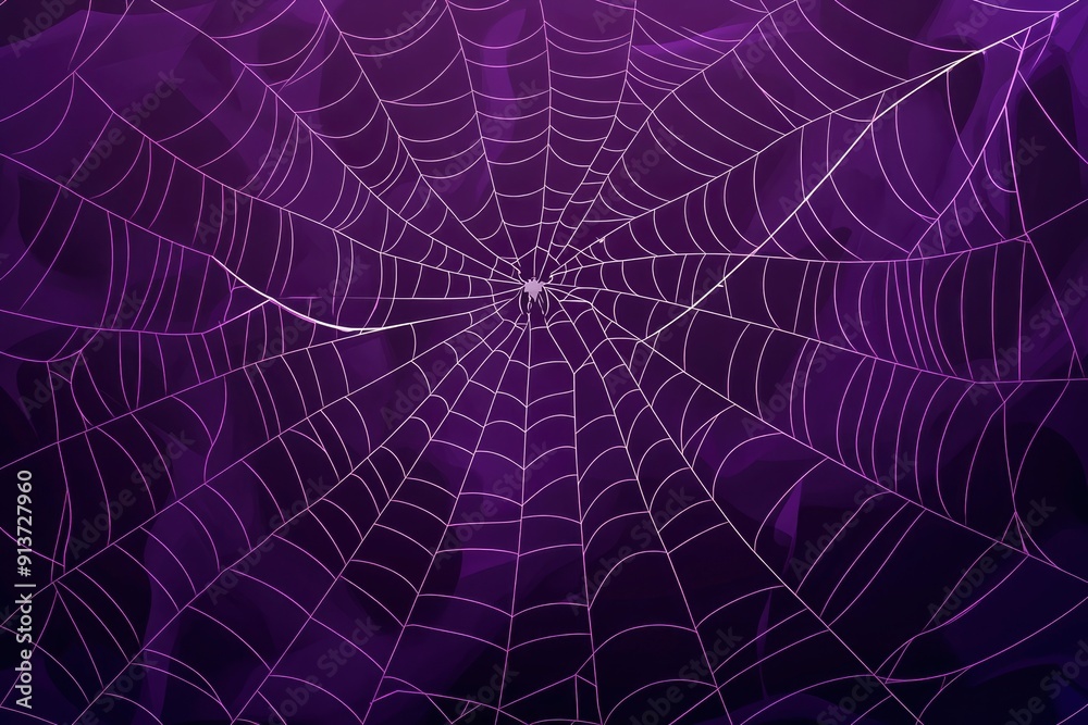Dark gloomy background with cobwebs. Scary Halloween symbol isolated on purple wall. with generative ai Dark gloomy background with cobwebs. Scary Halloween symbol isolated on purple wall. with generative ai