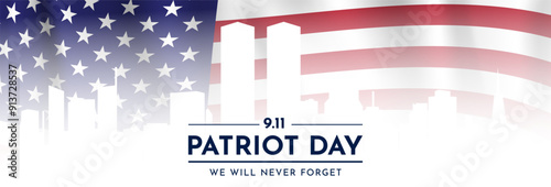 Patriots Day, September 11. Patriot Day background design with American flag. Vector illustration