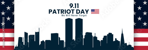Patriots Day, September 11. Patriot Day background design with American flag. Vector illustration
