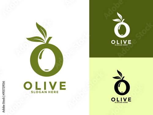 Olive Oil Modern Logo Vector Illustration, Premium Olive Oil logo Design Template