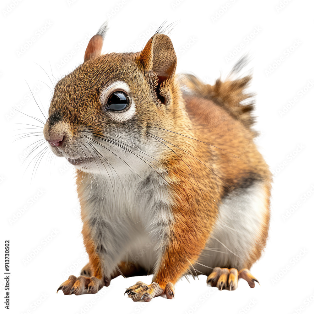 Fototapeta premium Squirrel isolated on a transparent background for web, banner, wallpaper