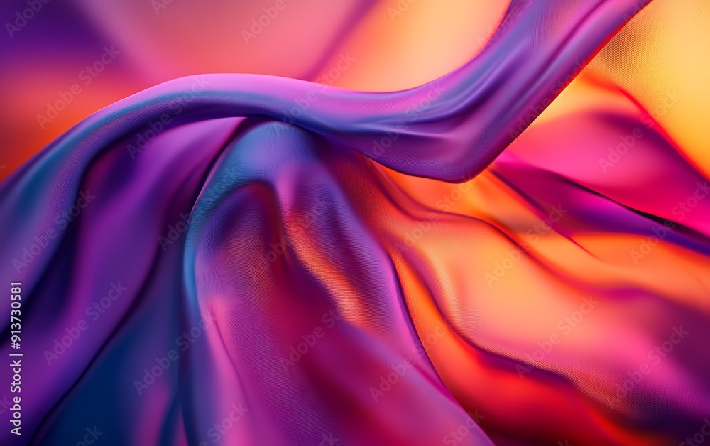 Cinematic Closeup of Dynamic Flowing Fabric Near Studio Background Cinematic Closeup of Dynamic Flowing Fabric Near Studio Background