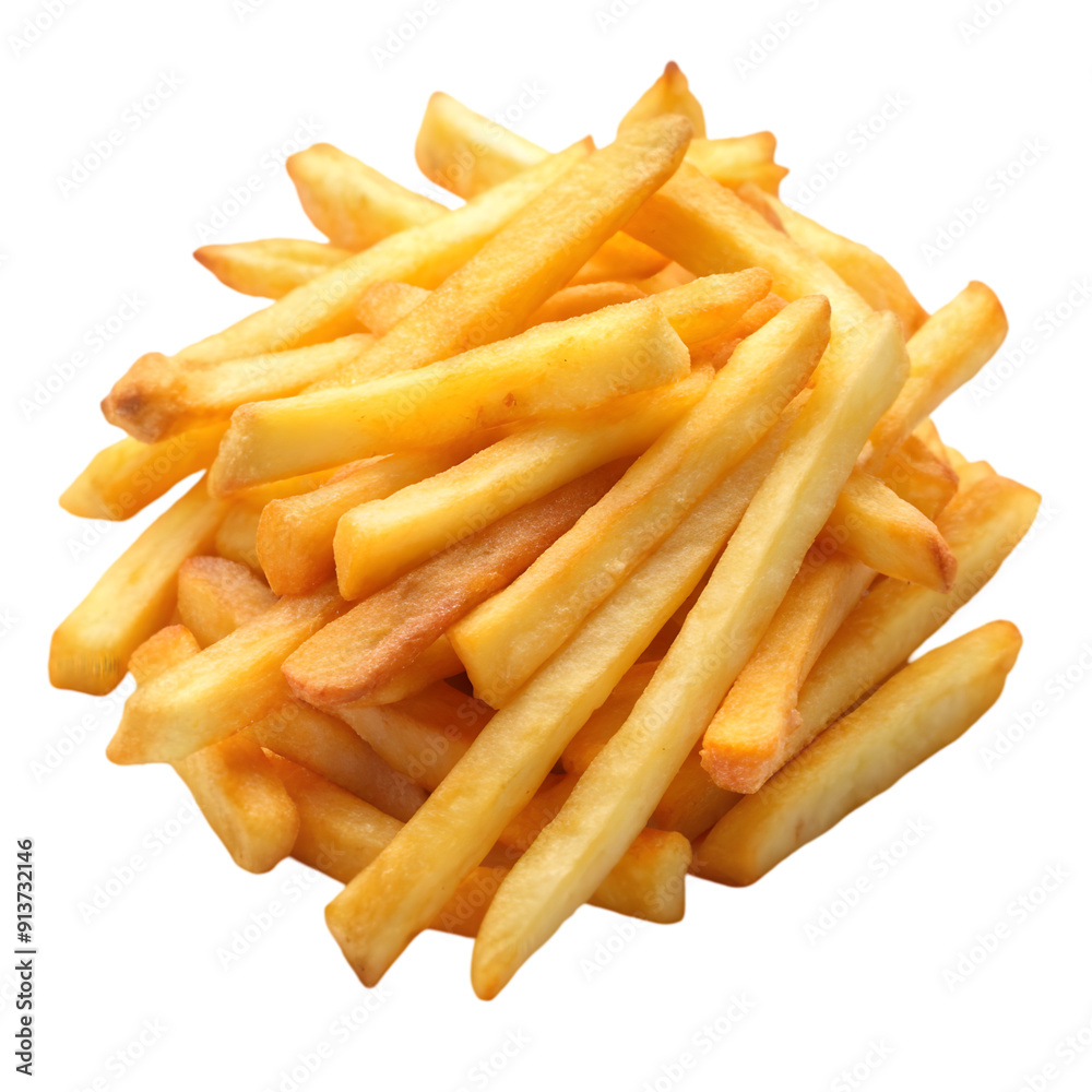 A pile of fries on transparent background A pile of fries on transparent background