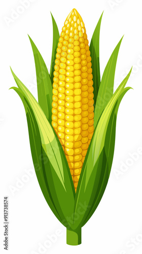 Corn cobs vector isolated on white background.
