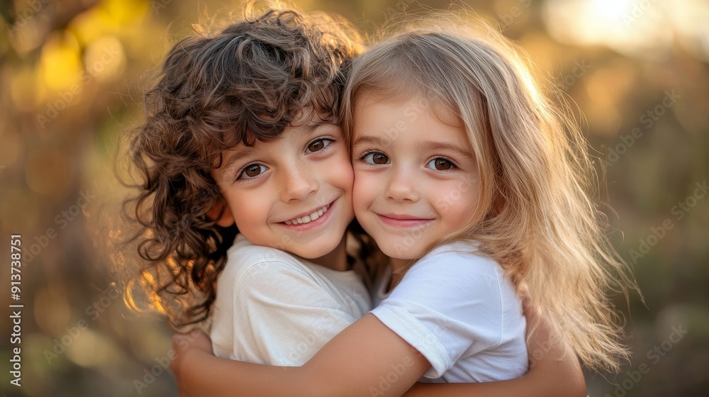 A dental clinic setting, two smiling children and advertising photography A dental clinic setting, two smiling children and advertising photography
