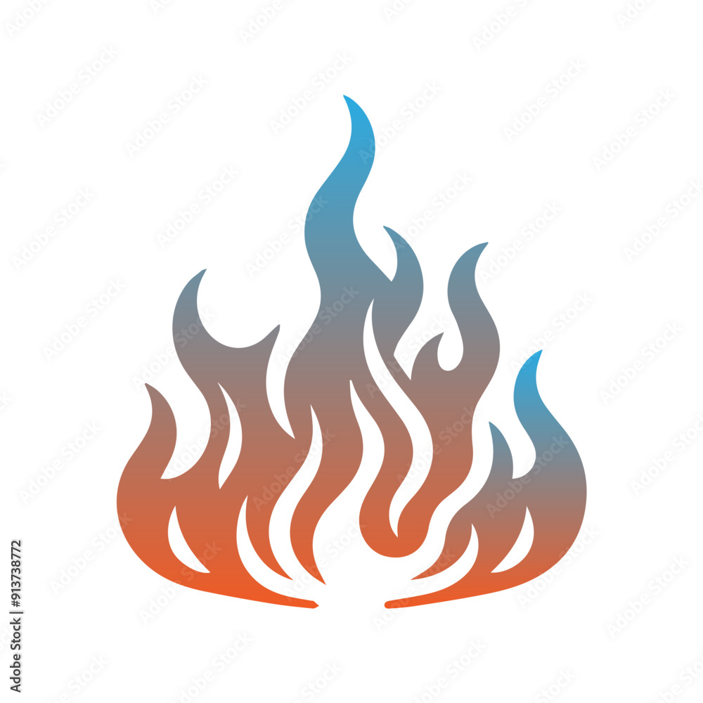 gradient orange and blue fire vector flat design gradient orange and blue fire vector flat design