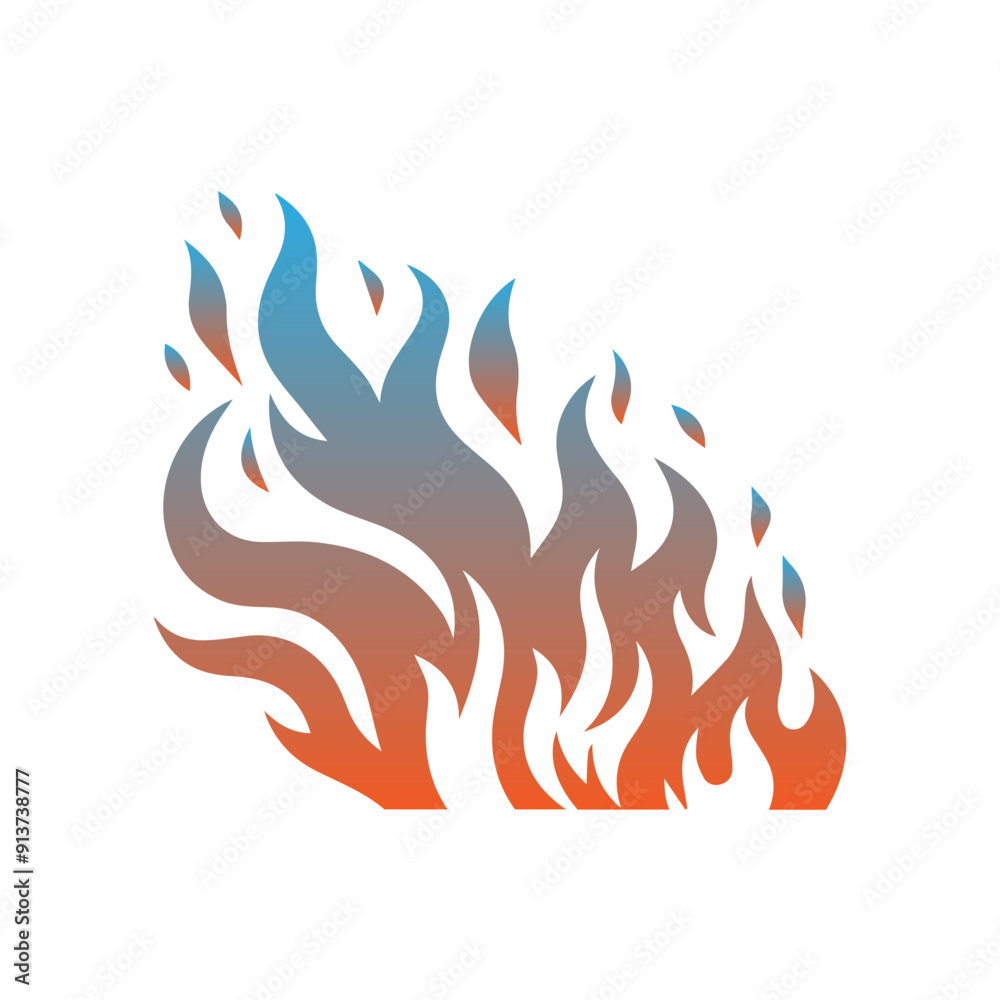 gradient orange and blue fire vector flat design gradient orange and blue fire vector flat design