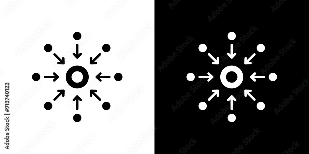 © Krupal - Centralized icon Flat vector set outline