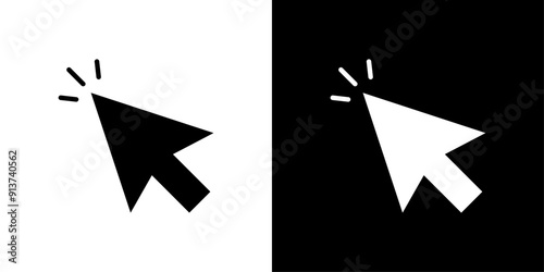 Cursor icon Flat vector set outline