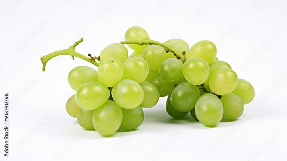 Shine green muscat grape isolated on white background. Neural network ai generated art Shine green muscat grape isolated on white background. Neural network ai generated art