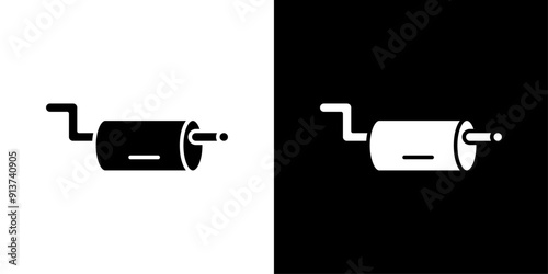 Exhaust pipe Icon Flat vector set outline