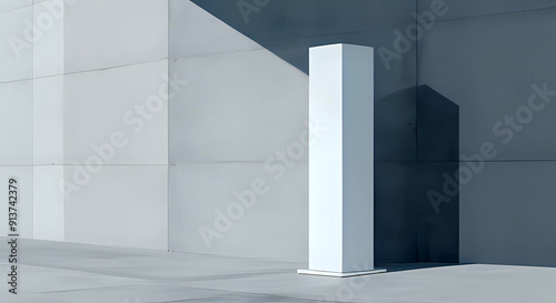 Präsentations Säule vor grauer Wand
