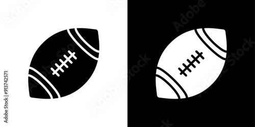 Rugby icon Flat vector set outline