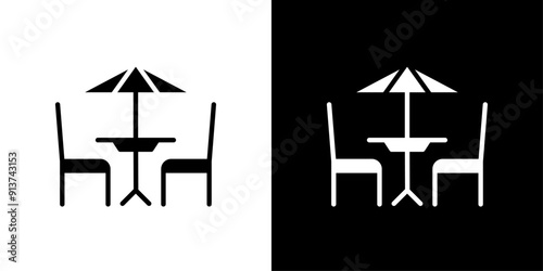 Terrace icon Flat vector set outline