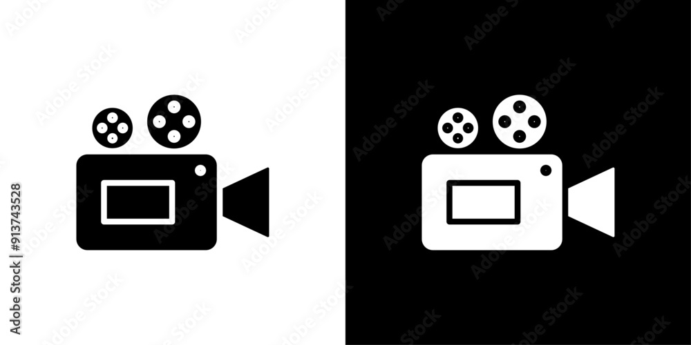 Video camera icon Flat vector set outline Video camera icon Flat vector set outline