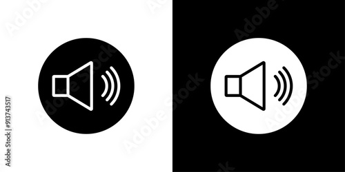 Volume icon Flat vector set outline