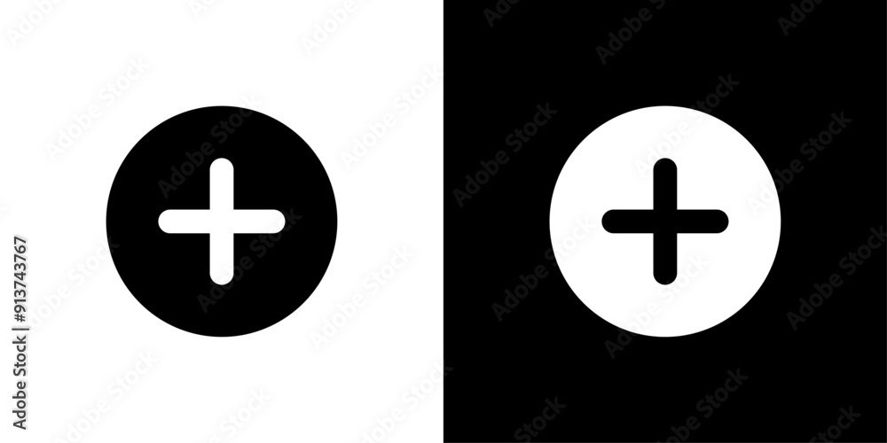 Add icon Flat vector set outline Add icon Flat vector set outline