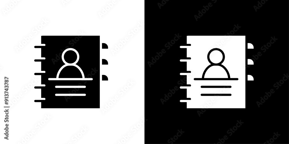 Address book icon Flat vector set outline Address book icon Flat vector set outline