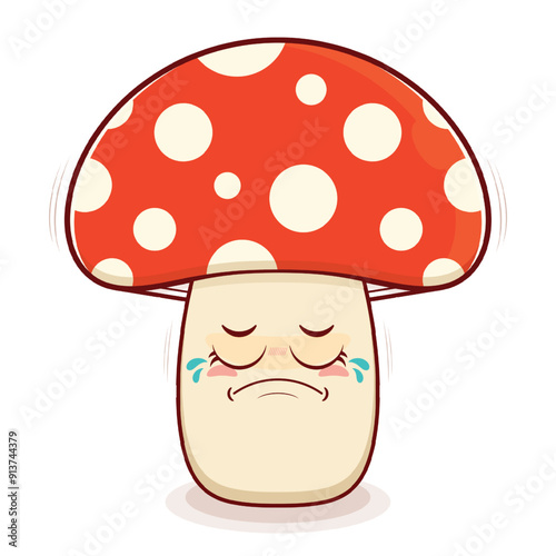 mushroom crying face cartoon cute