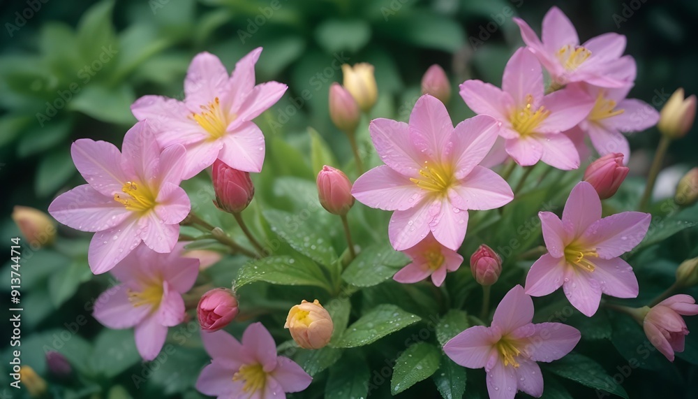 Naklejka premium Close-up of beautiful, colorful flowers, capturing intricate details and vibrant hues, perfect for highlighting the beauty of nature.