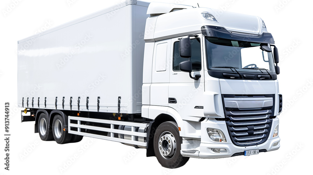 Naklejka premium Cargo Delivery Truck isolated on transparent background. 