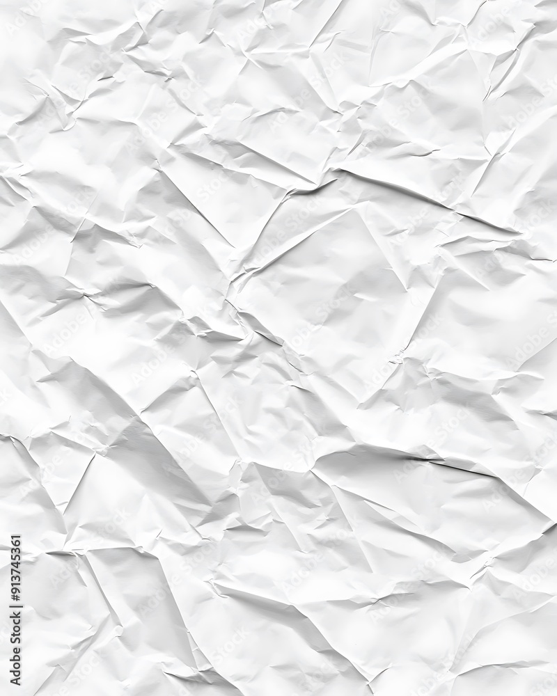 High Contrast White Crumpled and Creased Paper Poster Texture High Contrast White Crumpled and Creased Paper Poster Texture