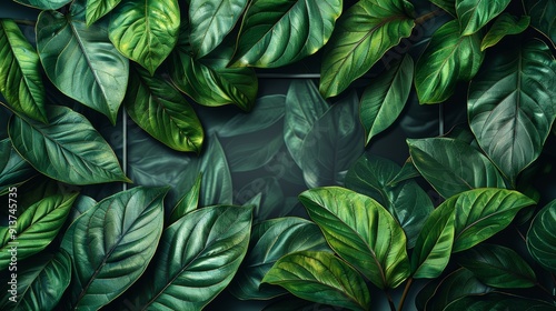 Wallpaper Mural Lush Green Leaves Creating Natural Texture in a Calm, Serene Setting Torontodigital.ca
