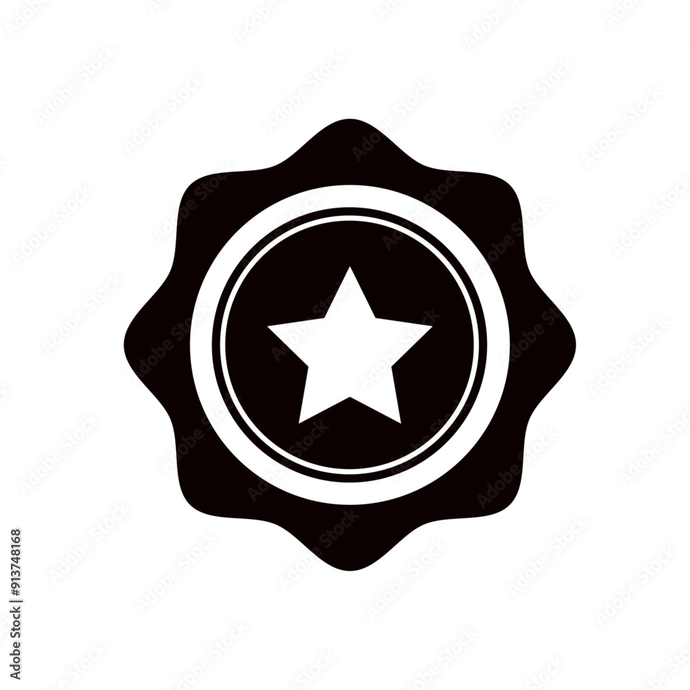 Quality badge black icon on white Quality badge black icon on white
