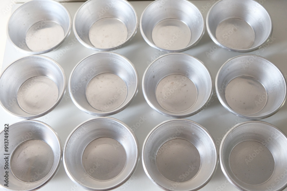 Close up of baking utensils. Pie and cake molds. Kitchen tools. Close up of baking utensils. Pie and cake molds. Kitchen tools.