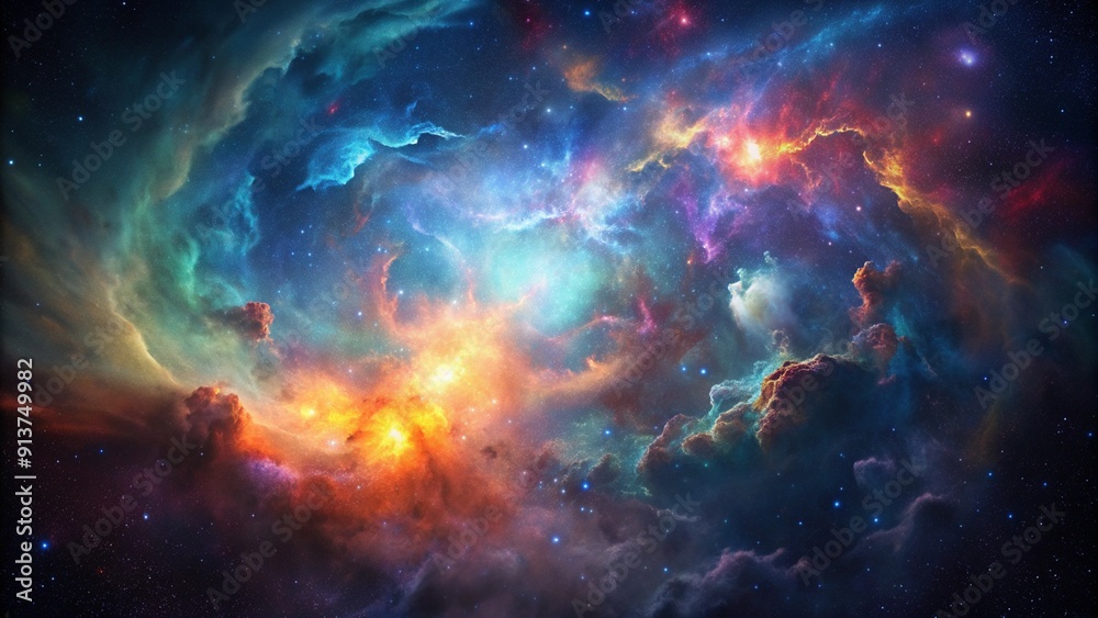 Fototapeta premium Colorful nebula clouds are made up of colorful clouds of interstellar gas.