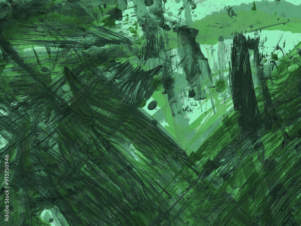 Naklejka premium Green abstract texture. Background green art. Sea and ocean in depth