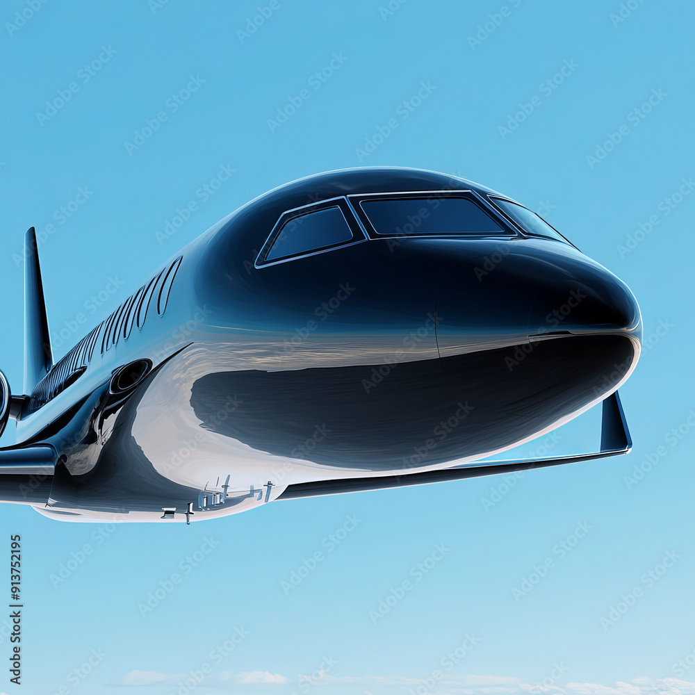 A close-up of a sleek, modern airplane soaring through a clear blue sky, army A close-up of a sleek, modern airplane soaring through a clear blue sky, army