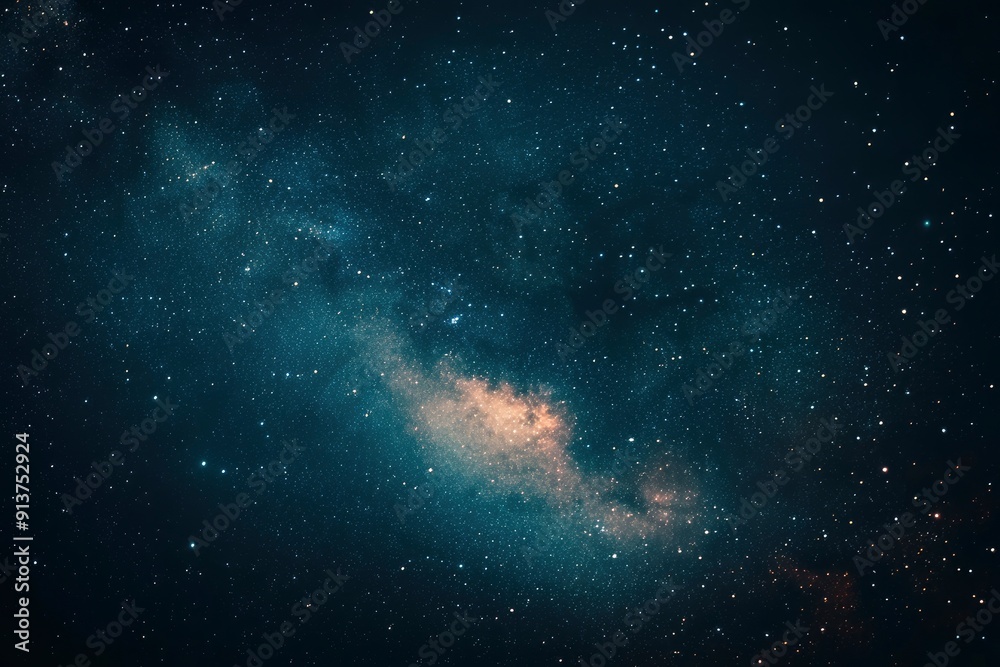 Fototapeta premium Fireworks with blur milky way background with copy-space with generative ai