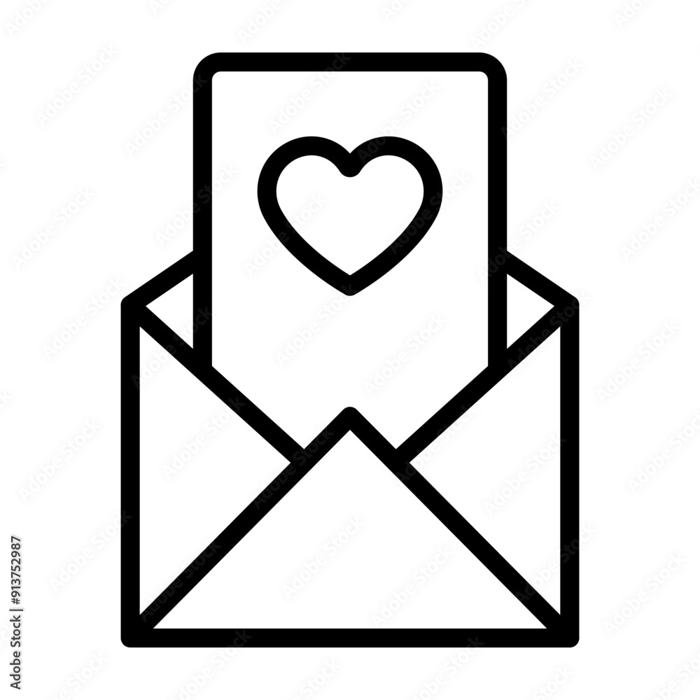 Wedding Card Vector Line Icon Design Wedding Card Vector Line Icon Design
