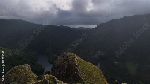 Aerial shot of Kopakarri peak at Aiako Harria Natural Park at the Basque Country. photo