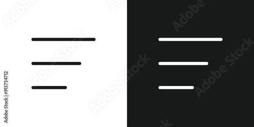 Sort by icon sign isolated on white and black. Vector illustration
