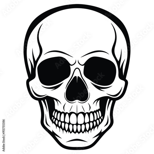 a silhouette of a skull vector art
