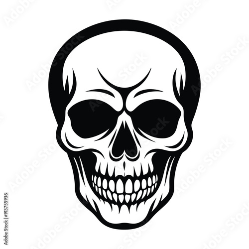 a silhouette of a skull vector art
