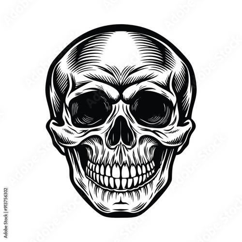 a silhouette of a skull vector art
