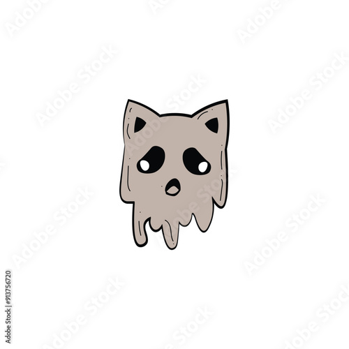 illustration of a cute cat character who is sulking